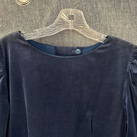 Vintage Lang Originals Navy Blue Long Sleeve Dress Red Size 5/6 USA - Picture 7 of 12